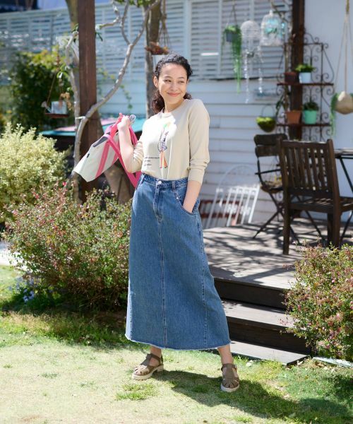 CARA O CRUZ / キャラ・オ・クルス ミニ・ひざ丈スカート | 洗える ロングデニムスカート | 詳細11