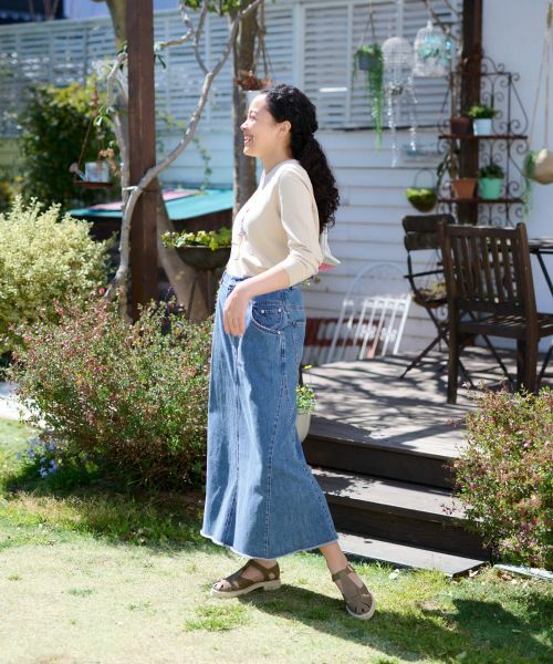 CARA O CRUZ / キャラ・オ・クルス ミニ・ひざ丈スカート | 洗える ロングデニムスカート | 詳細12