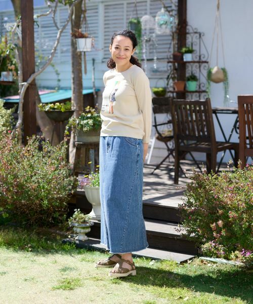 CARA O CRUZ / キャラ・オ・クルス ミニ・ひざ丈スカート | 洗える ロングデニムスカート | 詳細14