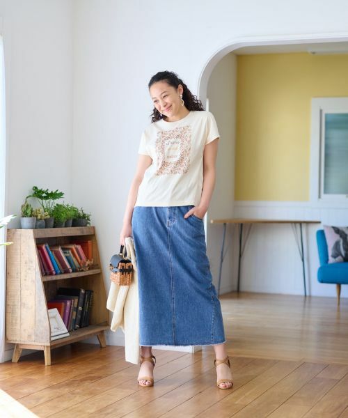 CARA O CRUZ / キャラ・オ・クルス ミニ・ひざ丈スカート | 洗える ロングデニムスカート | 詳細17