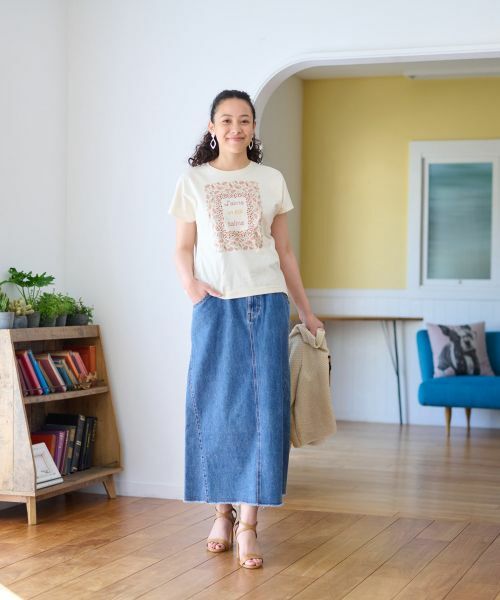 CARA O CRUZ / キャラ・オ・クルス ミニ・ひざ丈スカート | 洗える ロングデニムスカート | 詳細18
