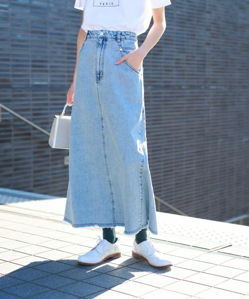 CARA O CRUZ / キャラ・オ・クルス ミニ・ひざ丈スカート | 洗える ロングデニムスカート | 詳細27