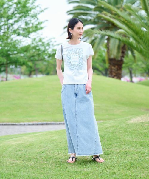 CARA O CRUZ / キャラ・オ・クルス ミニ・ひざ丈スカート | 洗える ロングデニムスカート | 詳細8