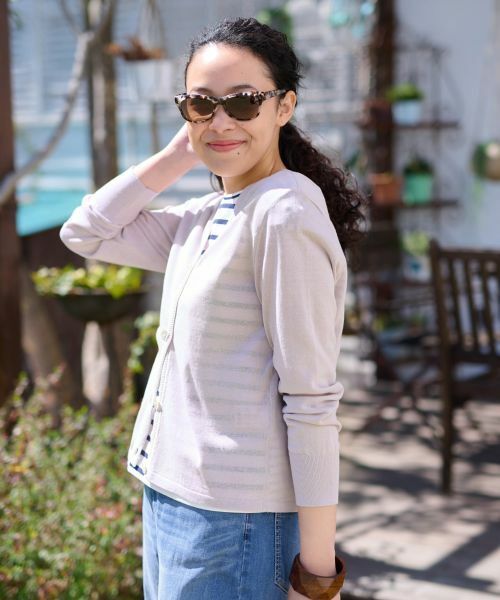 CARA O CRUZ / キャラ・オ・クルス カーディガン・ボレロ | 洗える 麻混Vネックカーディガン【セットアップ】 | 詳細10