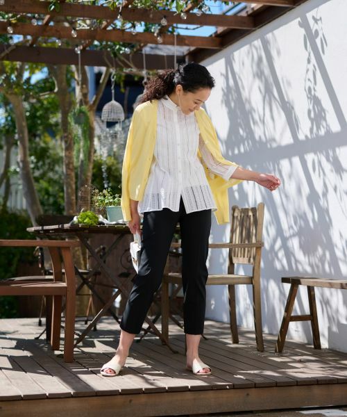 CARA O CRUZ / キャラ・オ・クルス カーディガン・ボレロ | 洗える 麻混Vネックカーディガン【セットアップ】 | 詳細6