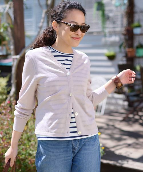 CARA O CRUZ / キャラ・オ・クルス カーディガン・ボレロ | 洗える 麻混Vネックカーディガン【セットアップ】 | 詳細9