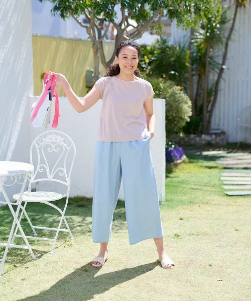 CARA O CRUZ / キャラ・オ・クルス ニット・セーター | 洗える 麻混切替えニット【セットアップ】 | 詳細10