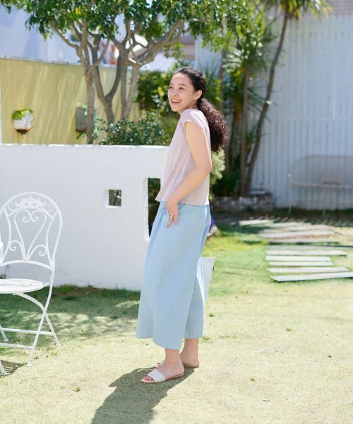 CARA O CRUZ / キャラ・オ・クルス ニット・セーター | 洗える 麻混切替えニット【セットアップ】 | 詳細11