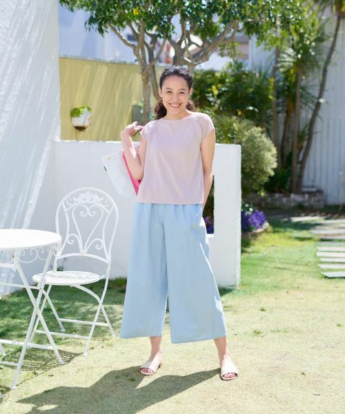 CARA O CRUZ / キャラ・オ・クルス ニット・セーター | 洗える 麻混切替えニット【セットアップ】 | 詳細12