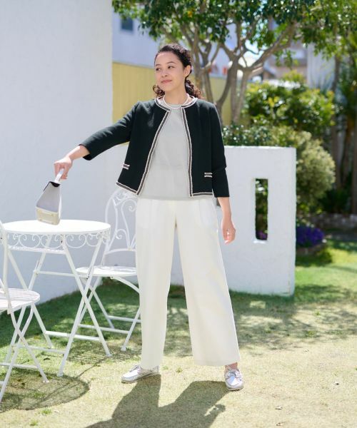 CARA O CRUZ / キャラ・オ・クルス ニット・セーター | 洗える 麻混切替えニット【セットアップ】 | 詳細14