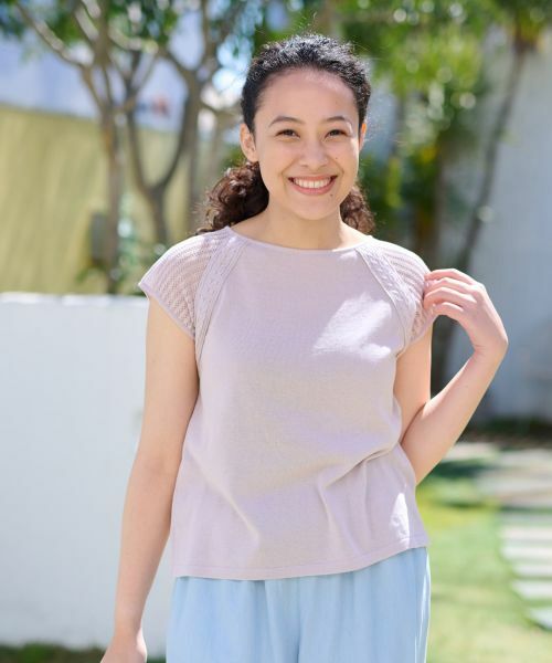 CARA O CRUZ / キャラ・オ・クルス ニット・セーター | 洗える 麻混切替えニット【セットアップ】 | 詳細8