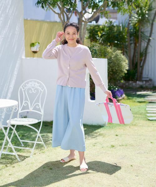 CARA O CRUZ / キャラ・オ・クルス ニット・セーター | 洗える 麻混切替えニット【セットアップ】 | 詳細9