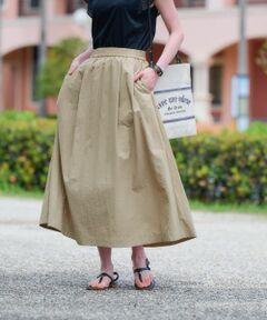 CARA O CRUZ / キャラ・オ・クルス ミニ・ひざ丈スカート | 【撥水 洗える】ウエストゴムロングスカート【セットアップ】