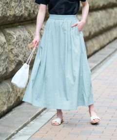 CARA O CRUZ / キャラ・オ・クルス ミニ・ひざ丈スカート | 【撥水 洗える】ウエストゴムロングスカート【セットアップ】