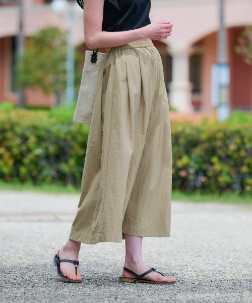 CARA O CRUZ / キャラ・オ・クルス ミニ・ひざ丈スカート | 【撥水 洗える】ウエストゴムロングスカート【セットアップ】 | 詳細2