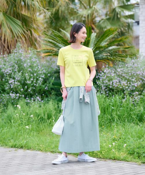 CARA O CRUZ / キャラ・オ・クルス ミニ・ひざ丈スカート | 【撥水 洗える】ウエストゴムロングスカート【セットアップ】 | 詳細22
