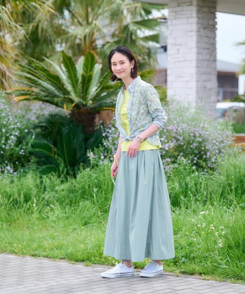 CARA O CRUZ / キャラ・オ・クルス ミニ・ひざ丈スカート | 【撥水 洗える】ウエストゴムロングスカート【セットアップ】 | 詳細24