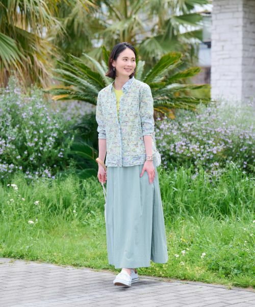 CARA O CRUZ / キャラ・オ・クルス ミニ・ひざ丈スカート | 【撥水 洗える】ウエストゴムロングスカート【セットアップ】 | 詳細26