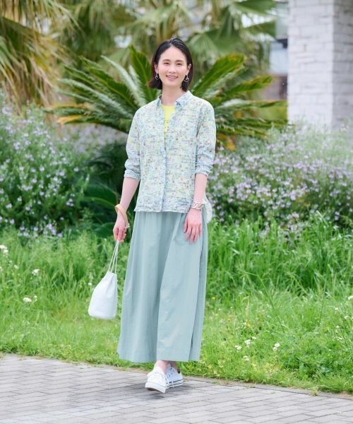 CARA O CRUZ / キャラ・オ・クルス ミニ・ひざ丈スカート | 【撥水 洗える】ウエストゴムロングスカート【セットアップ】 | 詳細27