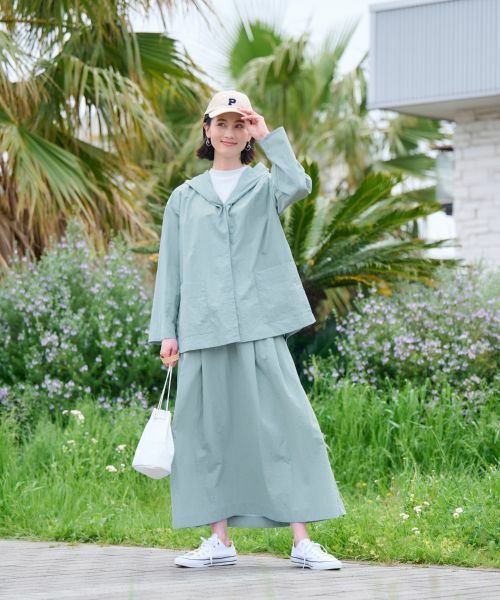 CARA O CRUZ / キャラ・オ・クルス ミニ・ひざ丈スカート | 【撥水 洗える】ウエストゴムロングスカート【セットアップ】 | 詳細28