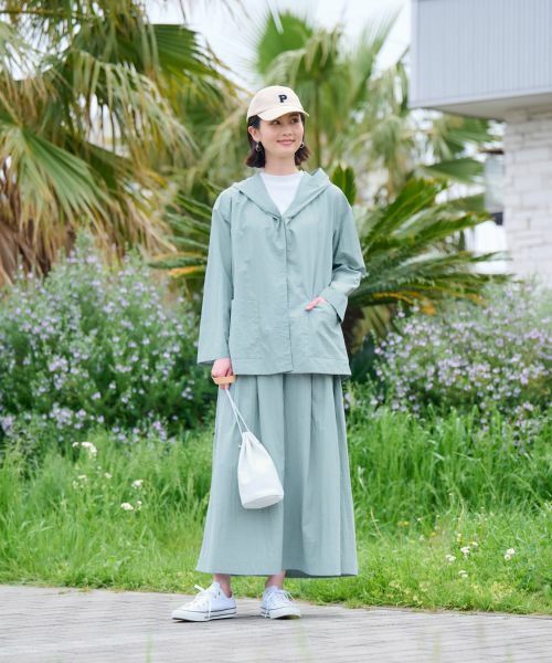 CARA O CRUZ / キャラ・オ・クルス ミニ・ひざ丈スカート | 【撥水 洗える】ウエストゴムロングスカート【セットアップ】 | 詳細30