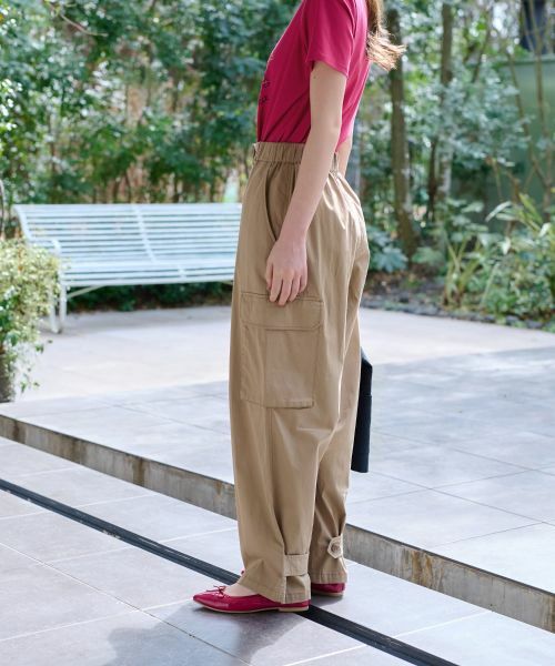 CARA O CRUZ / キャラ・オ・クルス その他パンツ | 【洗えるのびのび】ウエストゴム カーゴパンツ | 詳細10