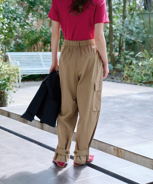 CARA O CRUZ / キャラ・オ・クルス その他パンツ | 【洗えるのびのび】ウエストゴム カーゴパンツ | 詳細11