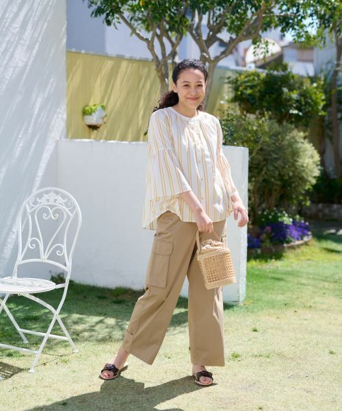 CARA O CRUZ / キャラ・オ・クルス その他パンツ | 【洗えるのびのび】ウエストゴム カーゴパンツ | 詳細20