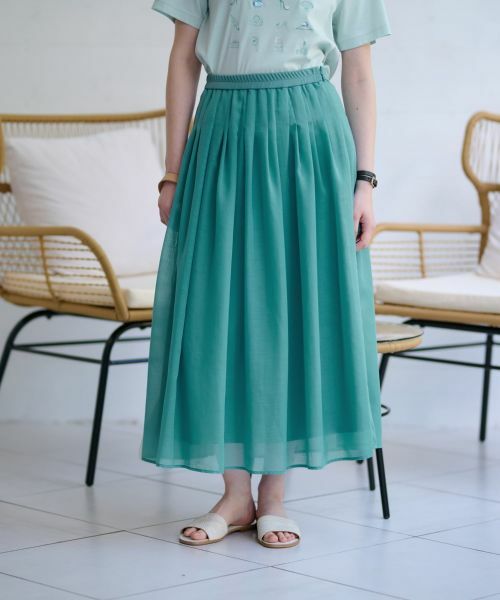 CARA O CRUZ/キャラ・オ・クルス フレアスカート グリーン 7(S)