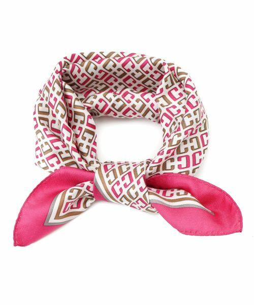 CARA O CRUZ/キャラ・オ・クルス モノグラム柄スカーフ レッド その他 CARA O CRUZ/キャラ・オ・クルス モノグラム柄スカーフ レッド その他