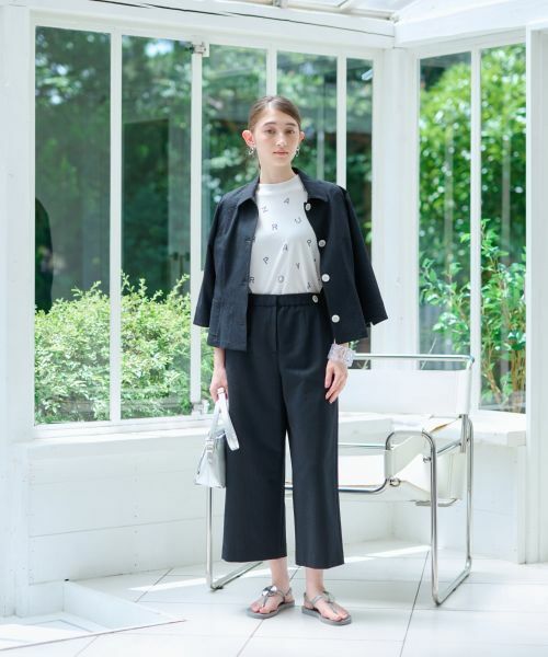 CARA O CRUZ / キャラ・オ・クルス その他パンツ | 洗える マリン後ろウエストゴム ワイドクロップドパンツ(サッカー素材)【セットアップ】 | 詳細10