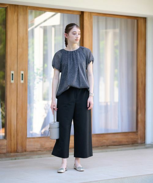 CARA O CRUZ / キャラ・オ・クルス その他パンツ | 洗える マリン後ろウエストゴム ワイドクロップドパンツ(サッカー素材)【セットアップ】 | 詳細14