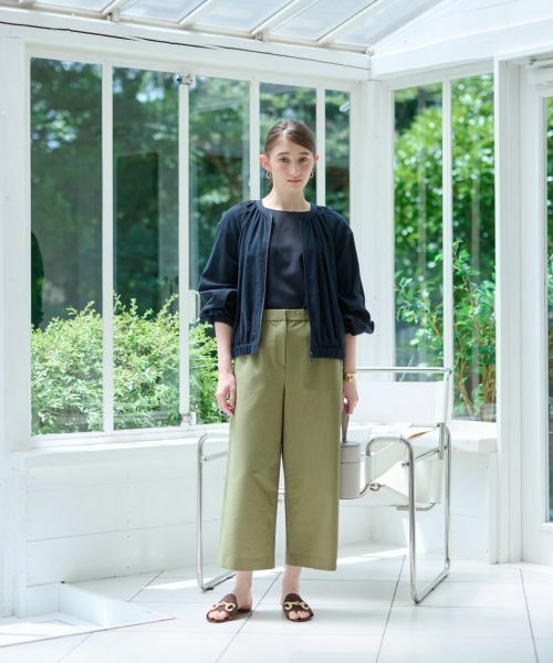 CARA O CRUZ / キャラ・オ・クルス その他パンツ | 洗える マリン後ろウエストゴム ワイドクロップドパンツ(サッカー素材)【セットアップ】 | 詳細18