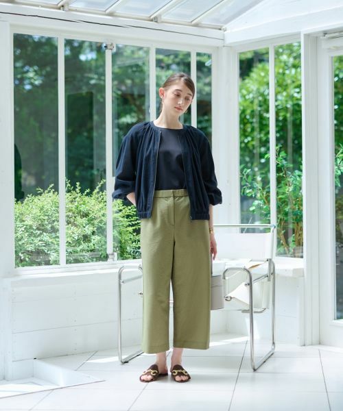 CARA O CRUZ / キャラ・オ・クルス その他パンツ | 洗える マリン後ろウエストゴム ワイドクロップドパンツ(サッカー素材)【セットアップ】 | 詳細19