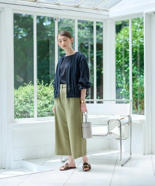 CARA O CRUZ / キャラ・オ・クルス その他パンツ | 洗える マリン後ろウエストゴム ワイドクロップドパンツ(サッカー素材)【セットアップ】 | 詳細20