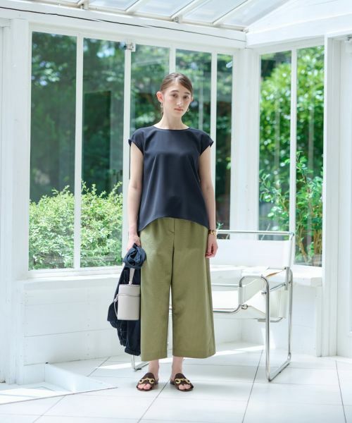 CARA O CRUZ / キャラ・オ・クルス その他パンツ | 洗える マリン後ろウエストゴム ワイドクロップドパンツ(サッカー素材)【セットアップ】 | 詳細21