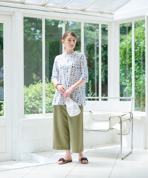 CARA O CRUZ / キャラ・オ・クルス その他パンツ | 洗える マリン後ろウエストゴム ワイドクロップドパンツ(サッカー素材)【セットアップ】 | 詳細28