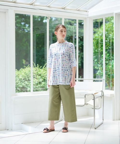 CARA O CRUZ / キャラ・オ・クルス その他パンツ | 洗える マリン後ろウエストゴム ワイドクロップドパンツ(サッカー素材)【セットアップ】 | 詳細29