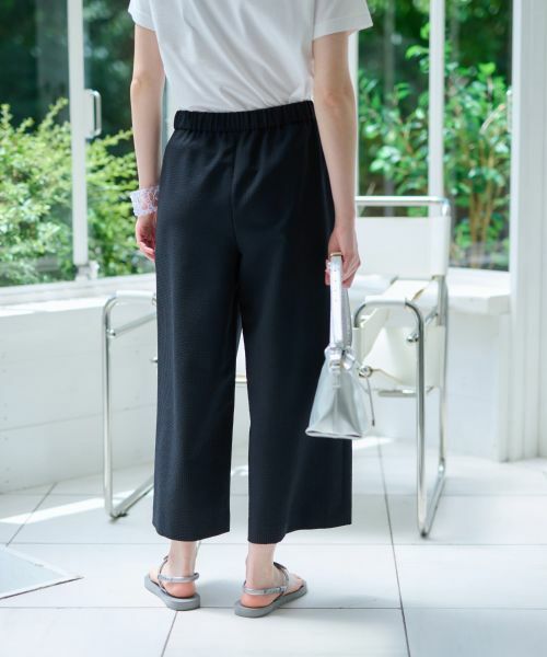 CARA O CRUZ / キャラ・オ・クルス その他パンツ | 洗える マリン後ろウエストゴム ワイドクロップドパンツ(サッカー素材)【セットアップ】 | 詳細3