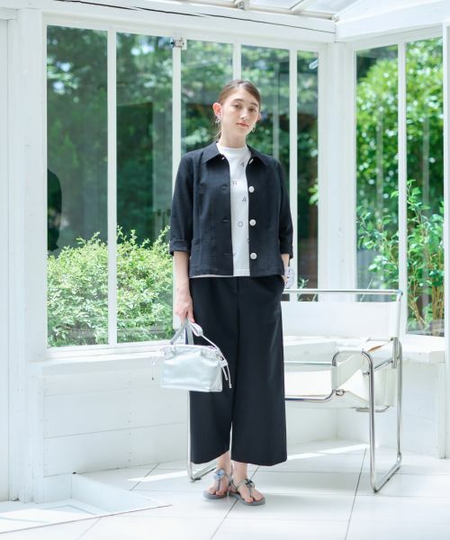 CARA O CRUZ / キャラ・オ・クルス その他パンツ | 洗える マリン後ろウエストゴム ワイドクロップドパンツ(サッカー素材)【セットアップ】 | 詳細6