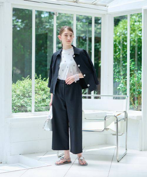 CARA O CRUZ / キャラ・オ・クルス その他パンツ | 洗える マリン後ろウエストゴム ワイドクロップドパンツ(サッカー素材)【セットアップ】 | 詳細9