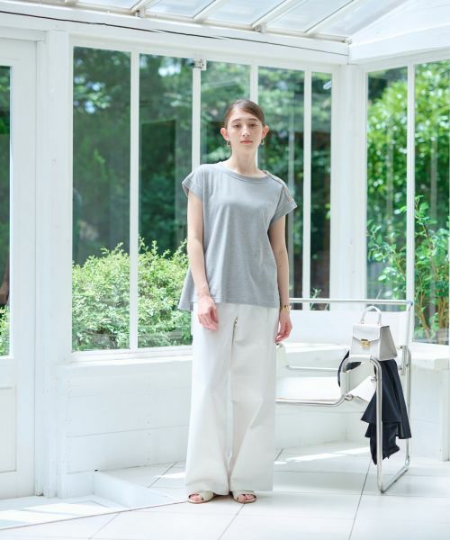 CARA O CRUZ / キャラ・オ・クルス その他パンツ | 洗えるウエスト伸縮 ワイドパンツ | 詳細2