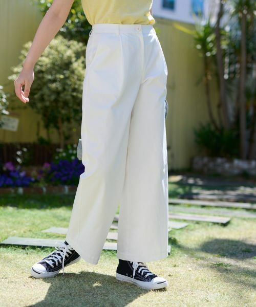 CARA O CRUZ / キャラ・オ・クルス その他パンツ | 洗えるウエスト伸縮 ワイドパンツ | 詳細24
