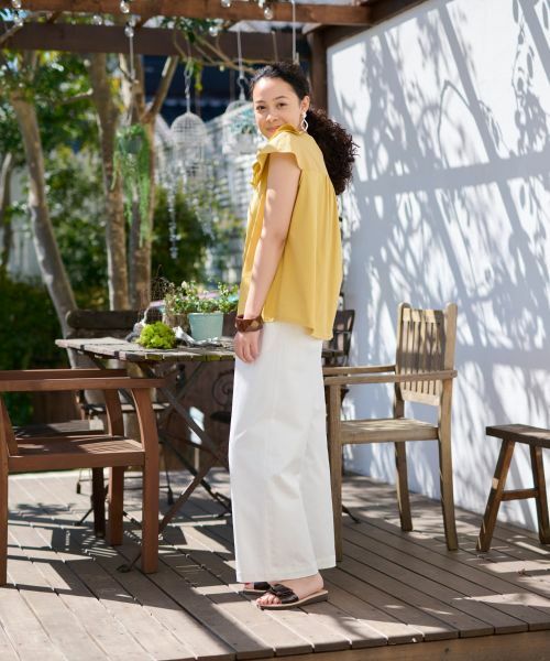 CARA O CRUZ / キャラ・オ・クルス カットソー | 洗える フリルタックの異素材MIXカットソー | 詳細19