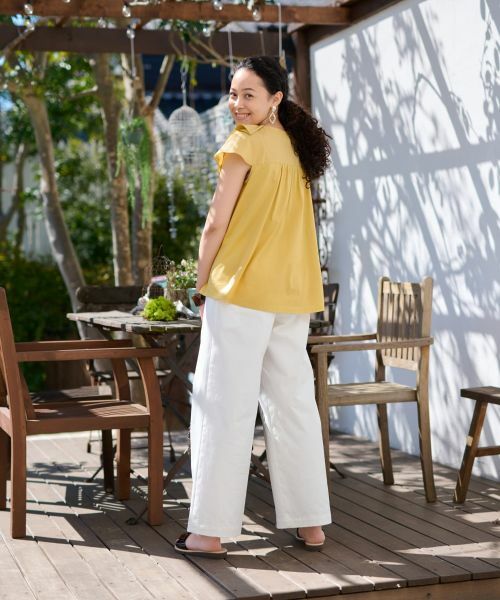 CARA O CRUZ / キャラ・オ・クルス カットソー | 洗える フリルタックの異素材MIXカットソー | 詳細20