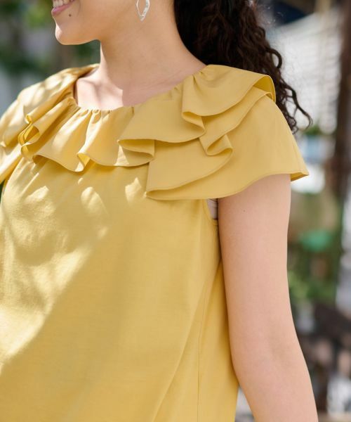 CARA O CRUZ / キャラ・オ・クルス カットソー | 洗える フリルタックの異素材MIXカットソー | 詳細22