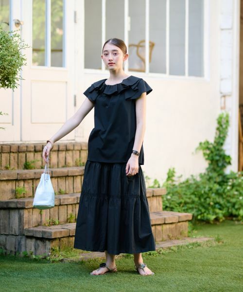 CARA O CRUZ / キャラ・オ・クルス カットソー | 洗える フリルタックの異素材MIXカットソー | 詳細4