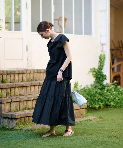 CARA O CRUZ / キャラ・オ・クルス カットソー | 洗える フリルタックの異素材MIXカットソー | 詳細5