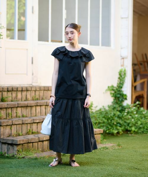 CARA O CRUZ / キャラ・オ・クルス カットソー | 洗える フリルタックの異素材MIXカットソー | 詳細6