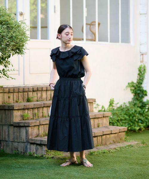 CARA O CRUZ / キャラ・オ・クルス カットソー | 洗える フリルタックの異素材MIXカットソー | 詳細7